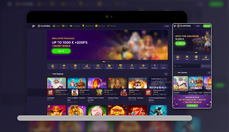 Playfina Casino App-Screenshot